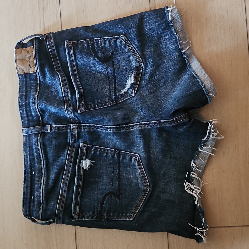 American Eagle Outfitters Distressed Blue Denim Shorts - Picture 2 of 4